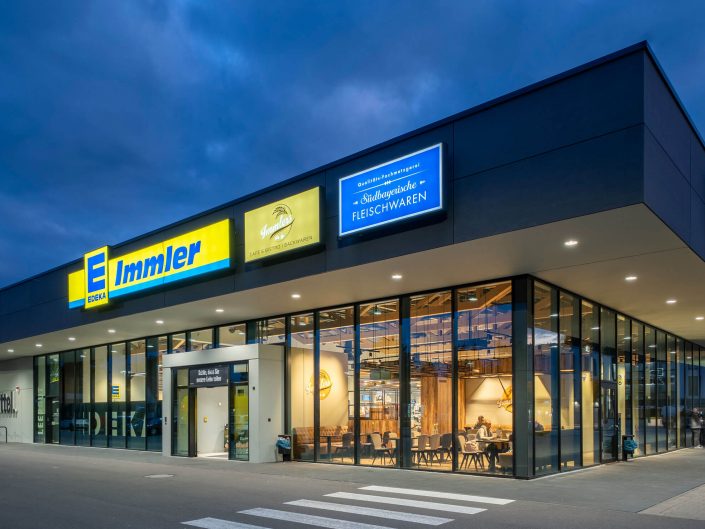 NVZ Kempten, EDEKA, Fassade Nordecke